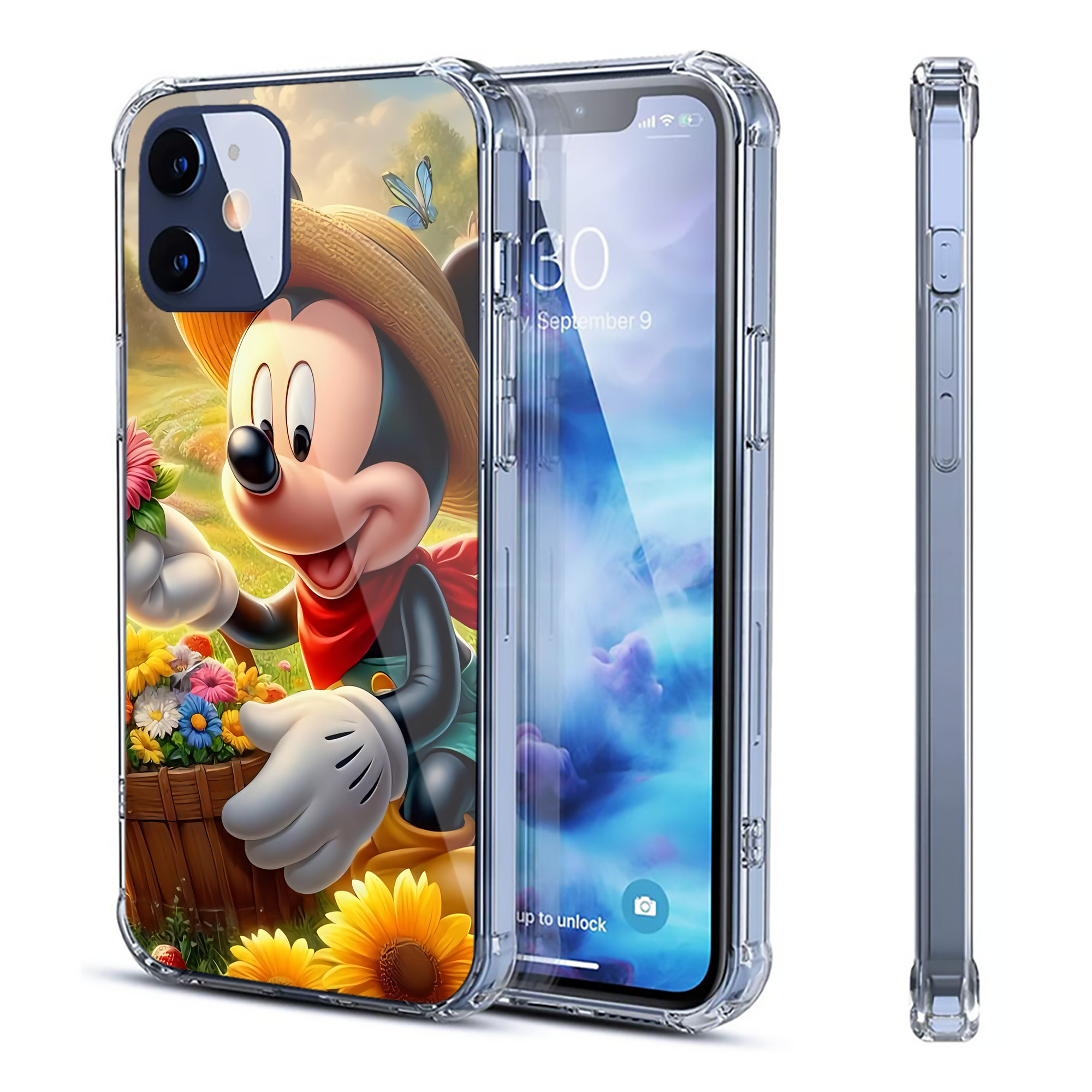 （画像用） ミッキーマウス Mickey Mouse 【iPhone 12シリーズ対応】透明スマホケース（クリアソフトケース）